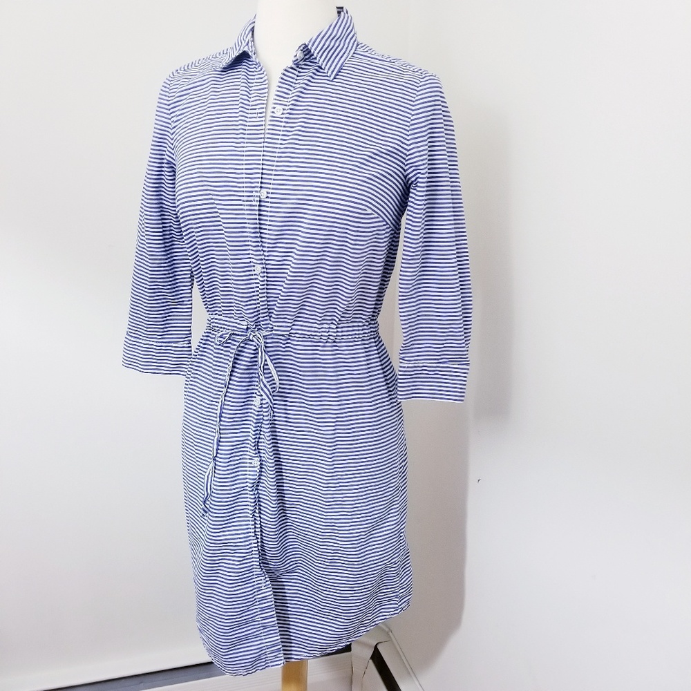 Tommy Hilfiger blue and white striped shirtdress Size Small